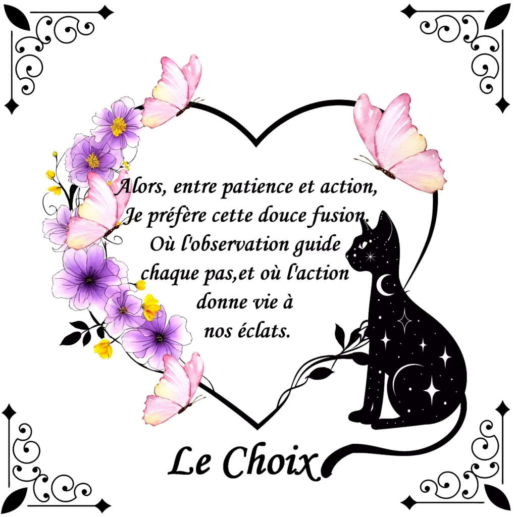 Tarot Oracle jeu de Carte illustrée de citation positive avec un cœur fleuri et un chat