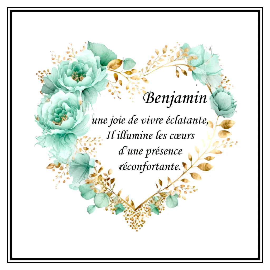 benjamin Les prénoms en Coeur Fleuris