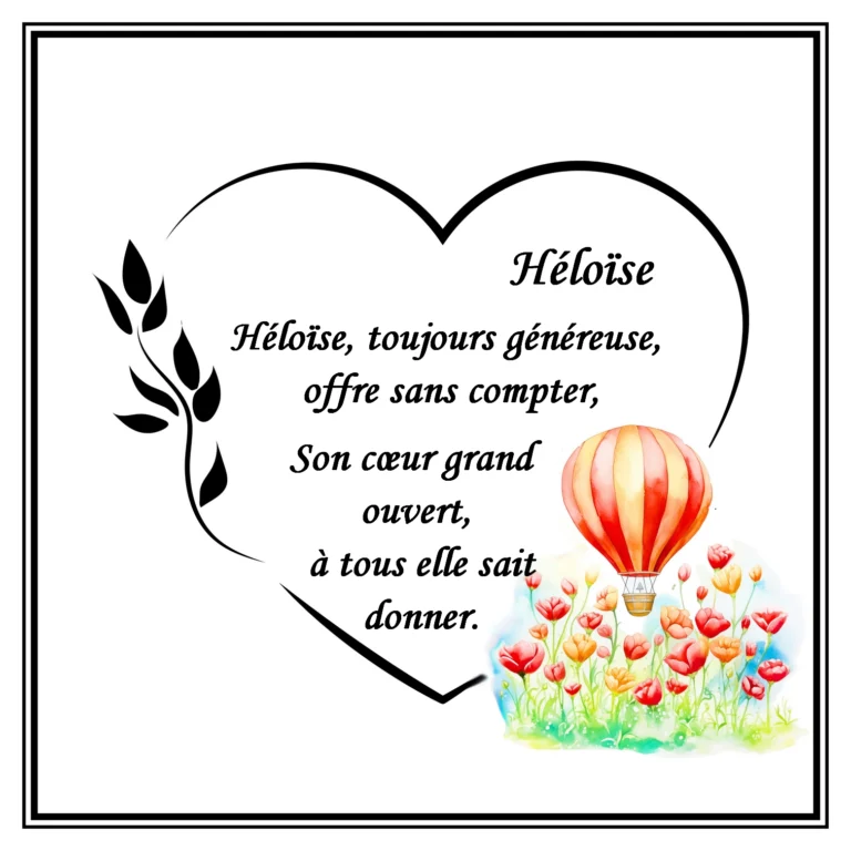 Héloïse prénom pour carte et fête avec citation